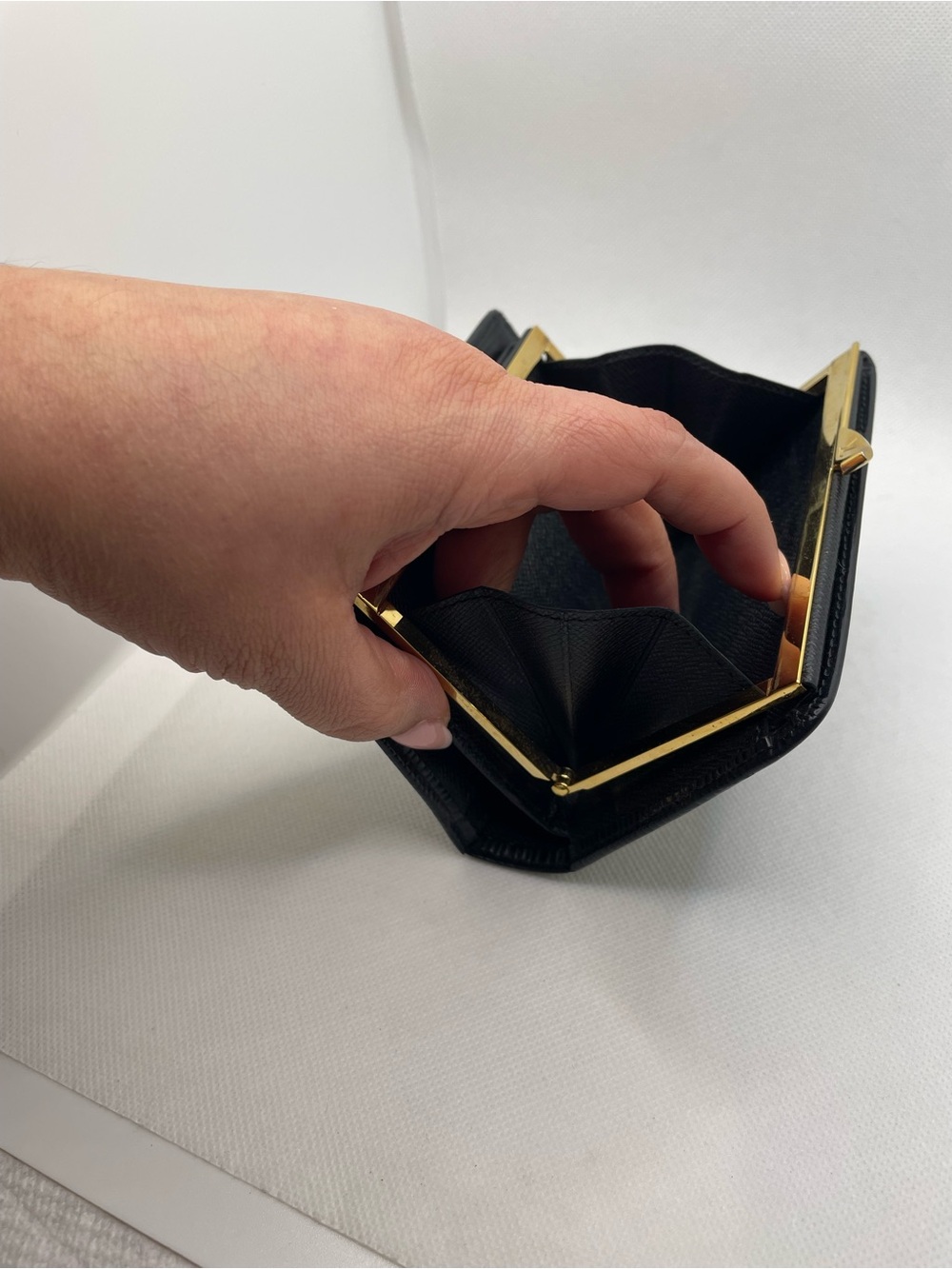 Authentic- Louis Vuitton Black Epi Leather Bi-Fold Wallet with Snap Tab - Picture 8 of 8